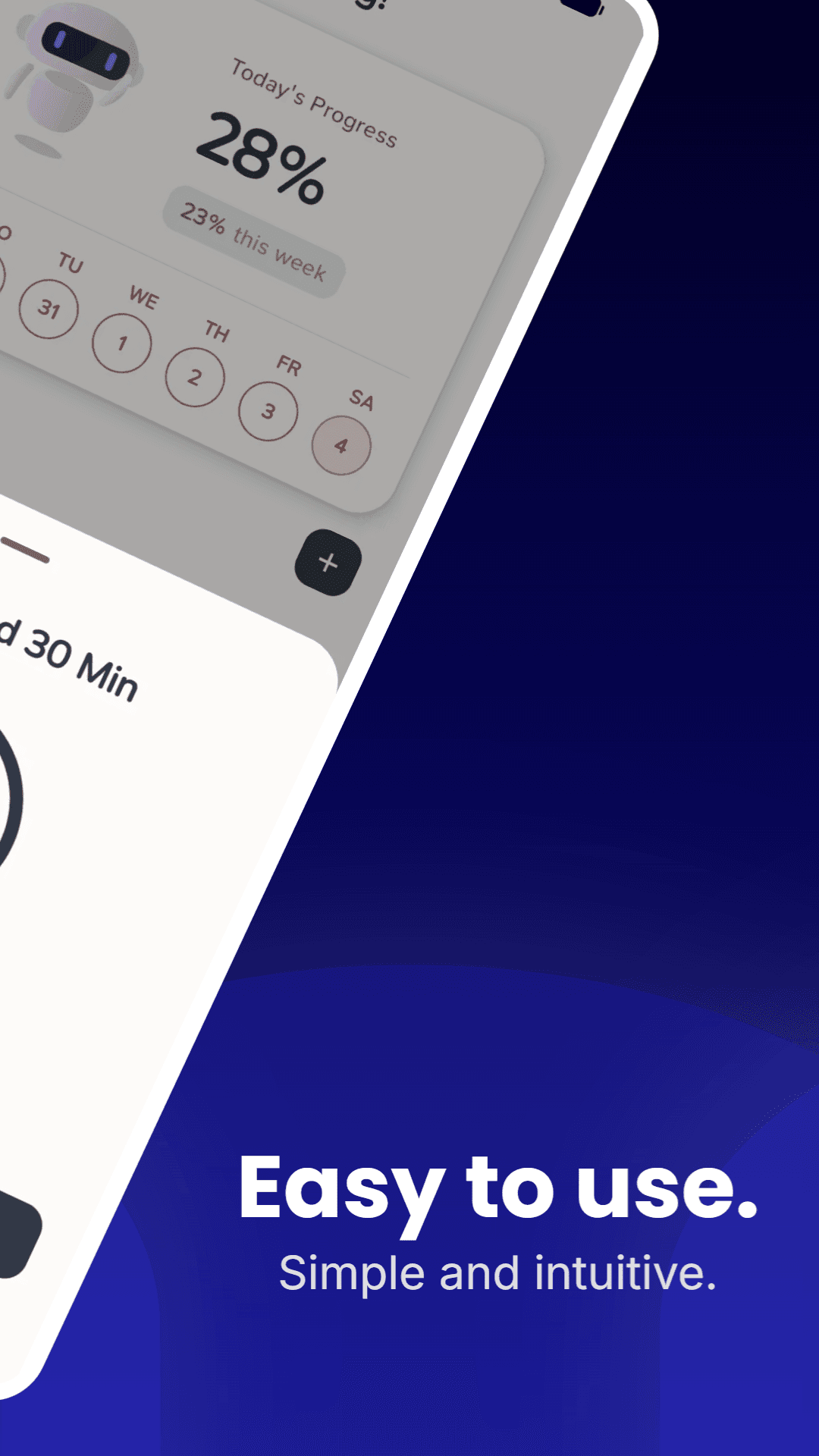 Progress tracking with timer and statistics