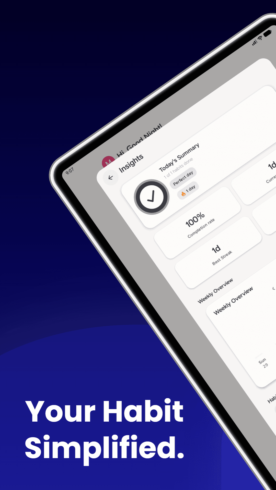 Habit First Intelligent Habit Score and analytics overview
